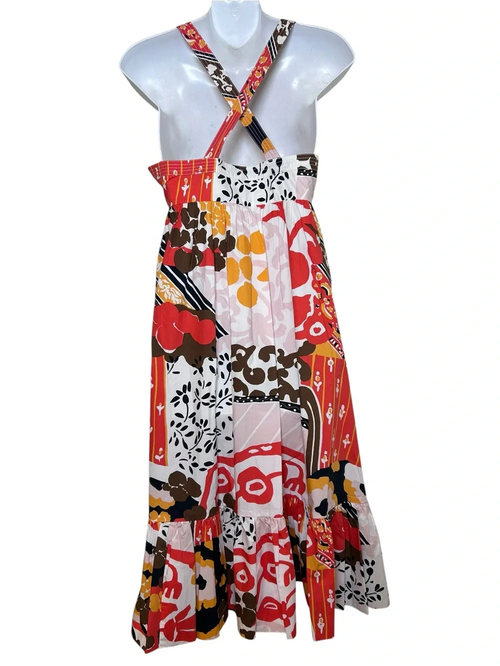 J. Crew sleeveless midi sundress size 2 a line retro colorful summer sundress